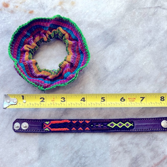 LEATHER BRACELET & Scrunchie SET - NEW - Picture 5 of 5